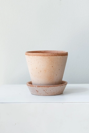 Julie Pot & Saucer Rosa 3.9,indoor flower container