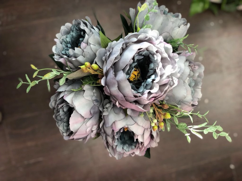 Jumbo Closed 6 5 Head Peony Bunch (Champange)-JUM1-4