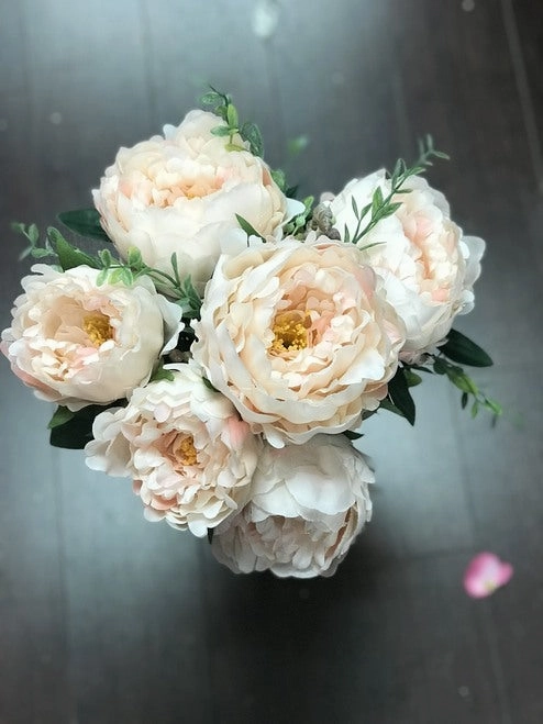 Jumbo Closed 6 5 Head Peony Bunch (Champange)-JUM1-4