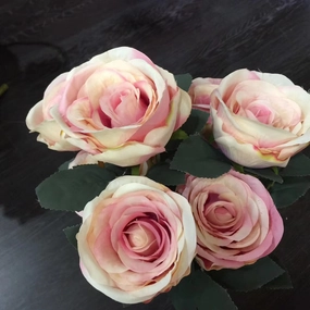 Jumbo Rose Artificial Flower Vintage Rustic style 7 heads(Pink) artificial flower bouquet  