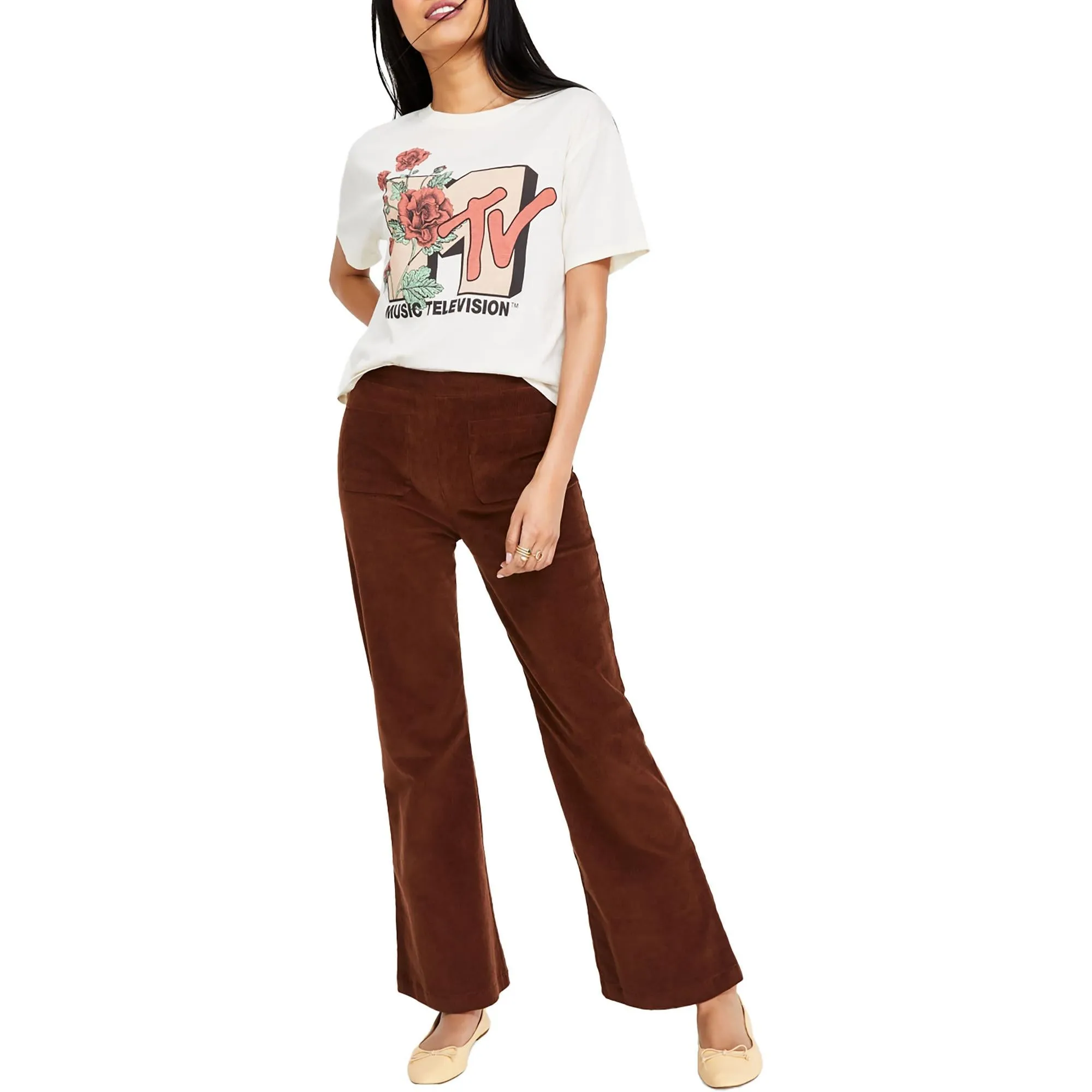 Damen High-Right Rippenweite Hosen für Juniors