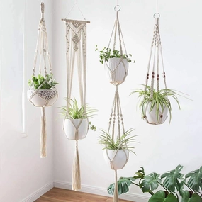 Juno Macrame Plant Hangers (set of 4),planting accessories kit