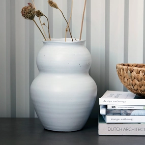 Juno White Vase 22cm,hand-painted ceramic vase
