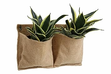 Jute 2 Pocket Horizontal Hanging Planter,hanging suspension frame