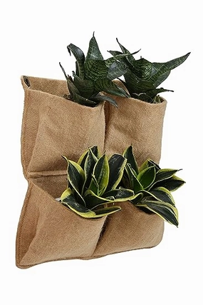 Jute 4 Pocket Vertical Hanging Planter,hanging suspension frame