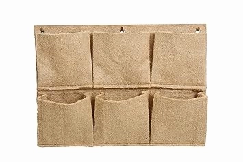 Jute 6 Pocket Horizontal Hanging Planter