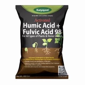 Katyayani Activated Humic Acid and Fulvic Acid 98% Fertilizer for Enhanced Crop Nutrition, Root Development, and Soil Health,potted plant decor