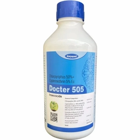 KATYAYANI DOCTER 505 | CHLORPYRIPHOS 50%   CYPERMETHRIN 5% EC | INSECTICIDE 1 Liter,potted plant decor