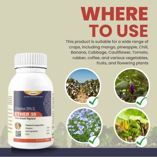 KATYAYANI ETHER 39 (Ethephon 39% SL) | Plant Growth Regulator