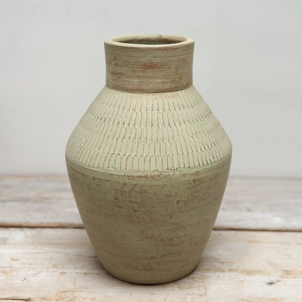 Kemi Terracotta Vase - Green 30cm