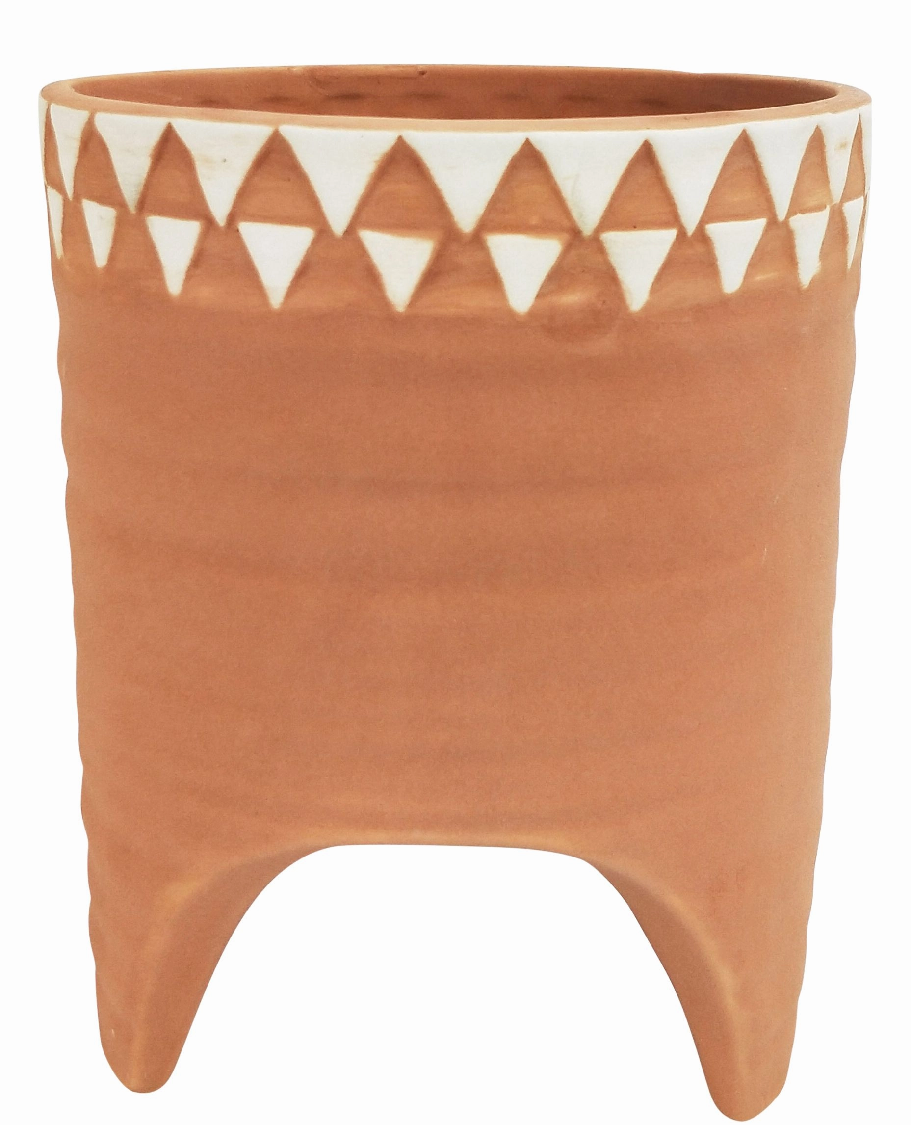 Kendall Planter with legs - orange & white