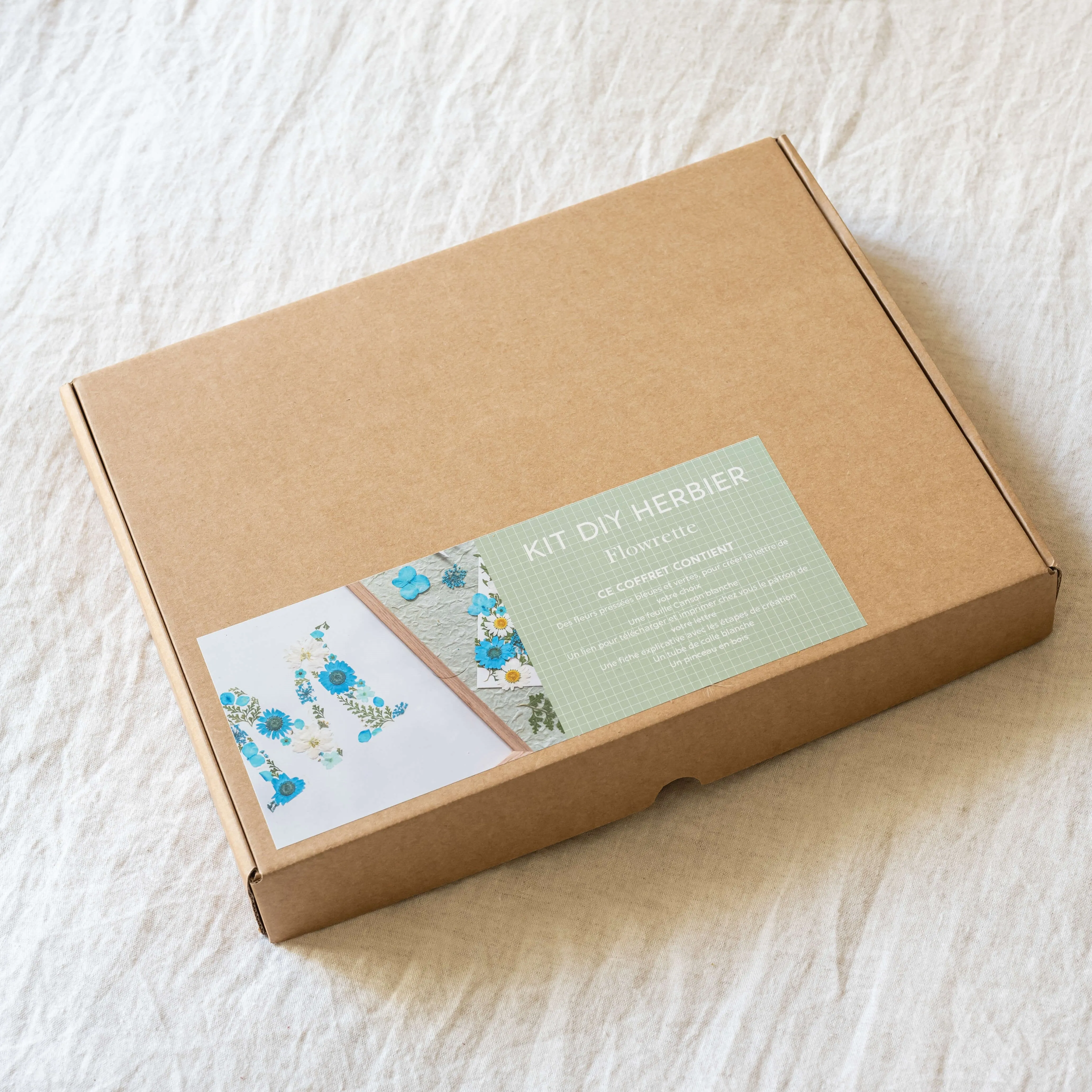 Kit DIY herbier abcdaire bleu