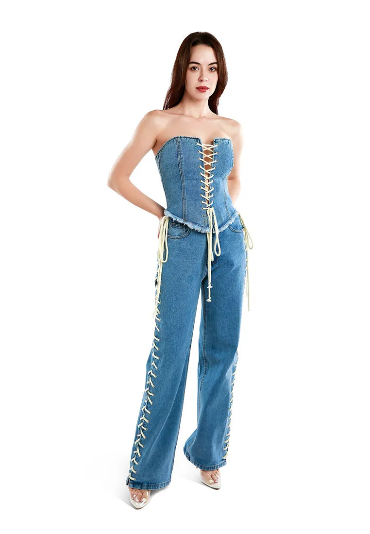 Schnürjeanshose