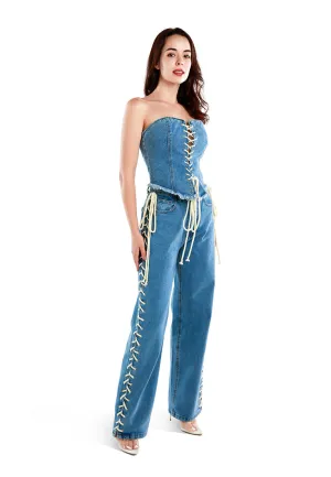 Schnürjeanshose