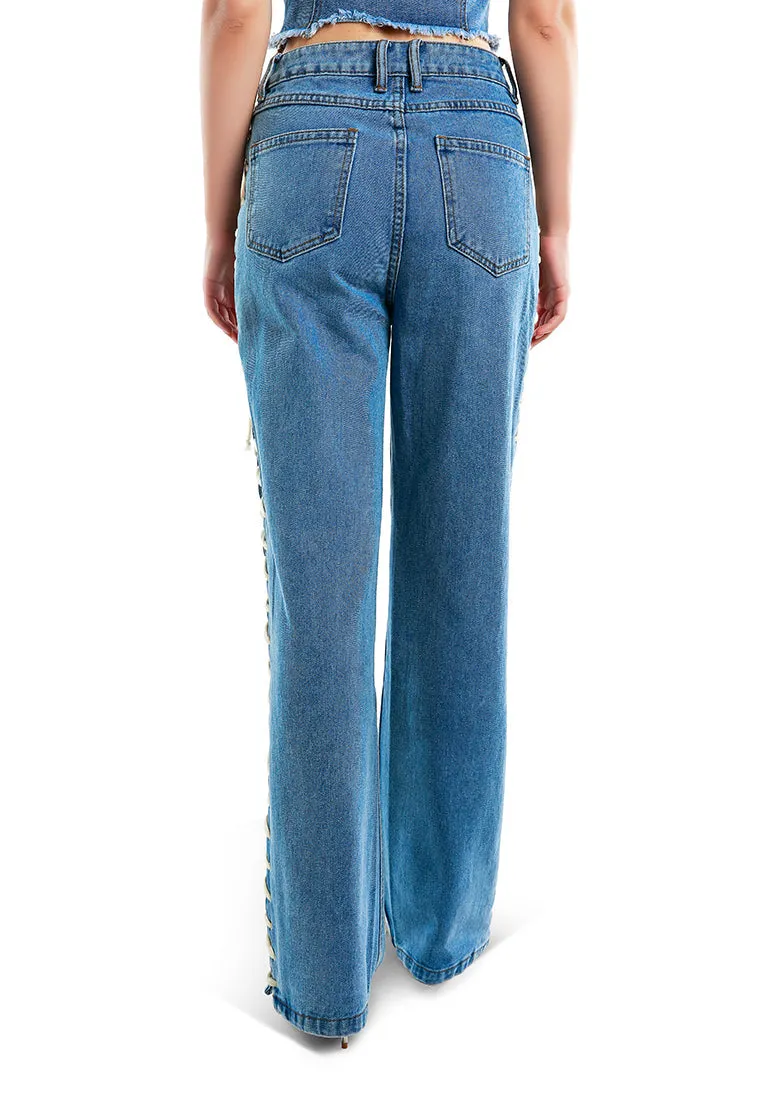 Schnürjeanshose