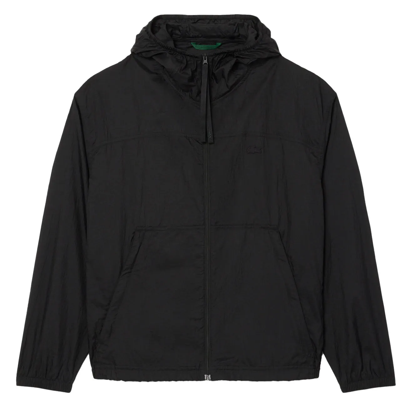 Lacoste wasserabweisende zusammenfaltbare Nylonjacke Schwarz