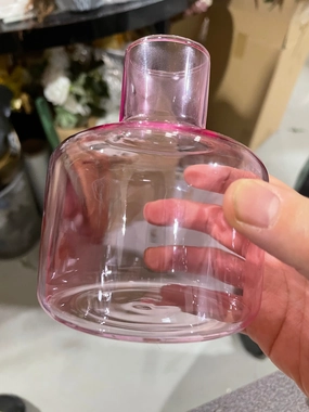 Lampwork Small Bud vase pink 4,aesthetic flower vase
