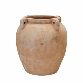 Large Antiqued Terracotta Urn Vase 40cm,hand-painted ceramic vase