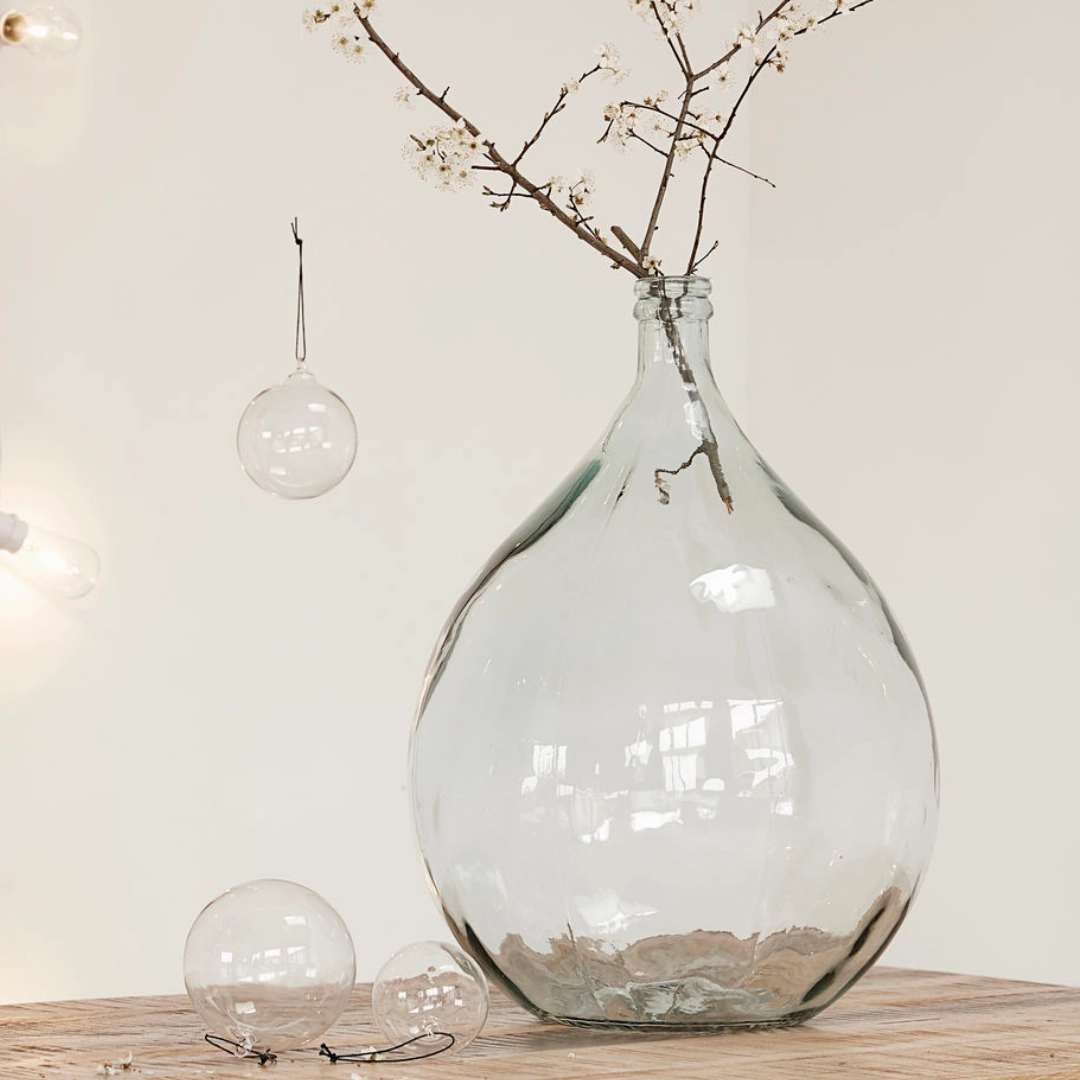 Large Clear Glass Floor Bottle Vase 56cm,hand-painted ceramic vase
