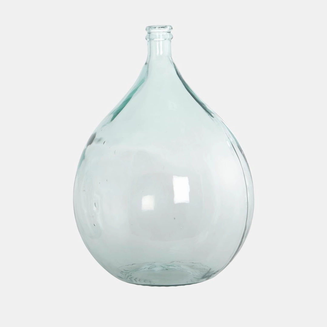 Large Clear Glass Floor Bottle Vase 56cm