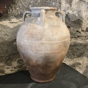Large Mottled Effect Four Handle Rustic Ceramic Vase 51cm,hand-painted ceramic vase