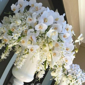 LARGE REAL TOUCH PHALAENOPSIS ORCHID ARTIFICIAL FLOWER WHITE WEDDING FLOWER (white) -REA1 realistic flower bouquet  