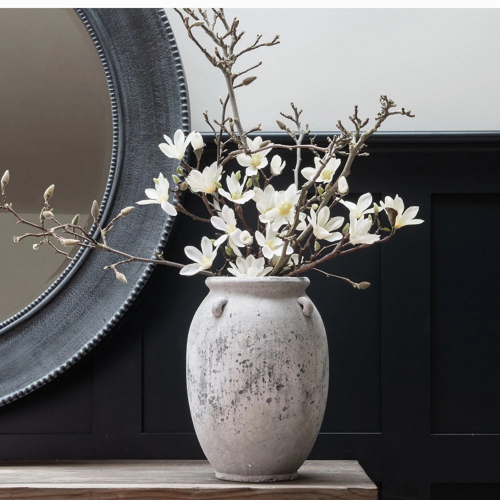 Large Stone Urn with Handles,hand-painted ceramic vase