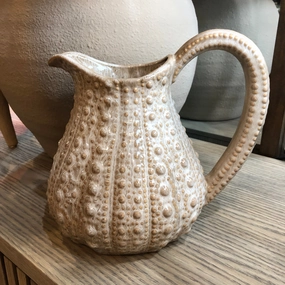 Large Taupe Glazed Urchin Jug 23cm,hand-painted ceramic vase