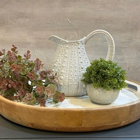 Large White Glazed Urchin Jug 23cm,hand-painted ceramic vase