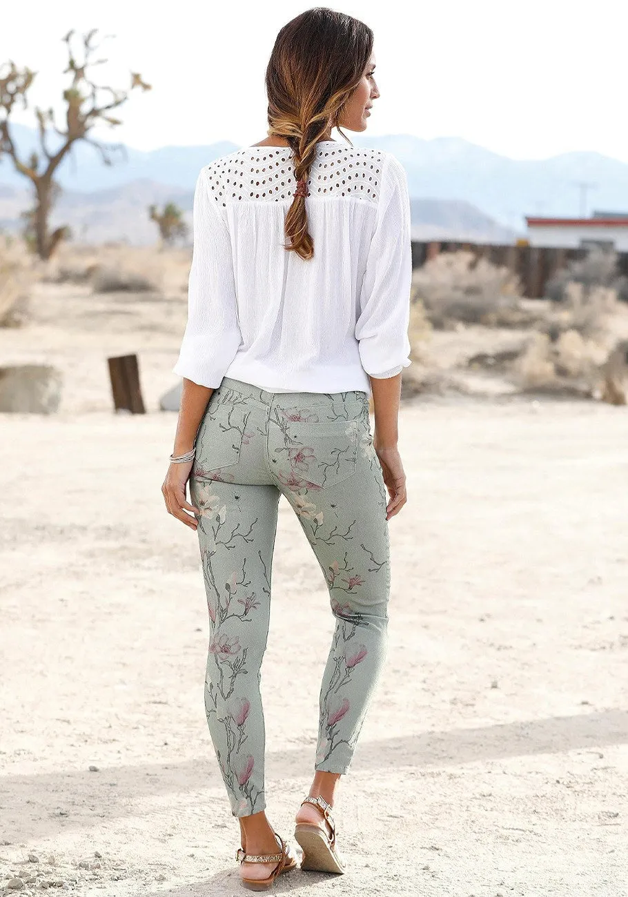 LASCANA Damen Jeggings mit Multi-Print