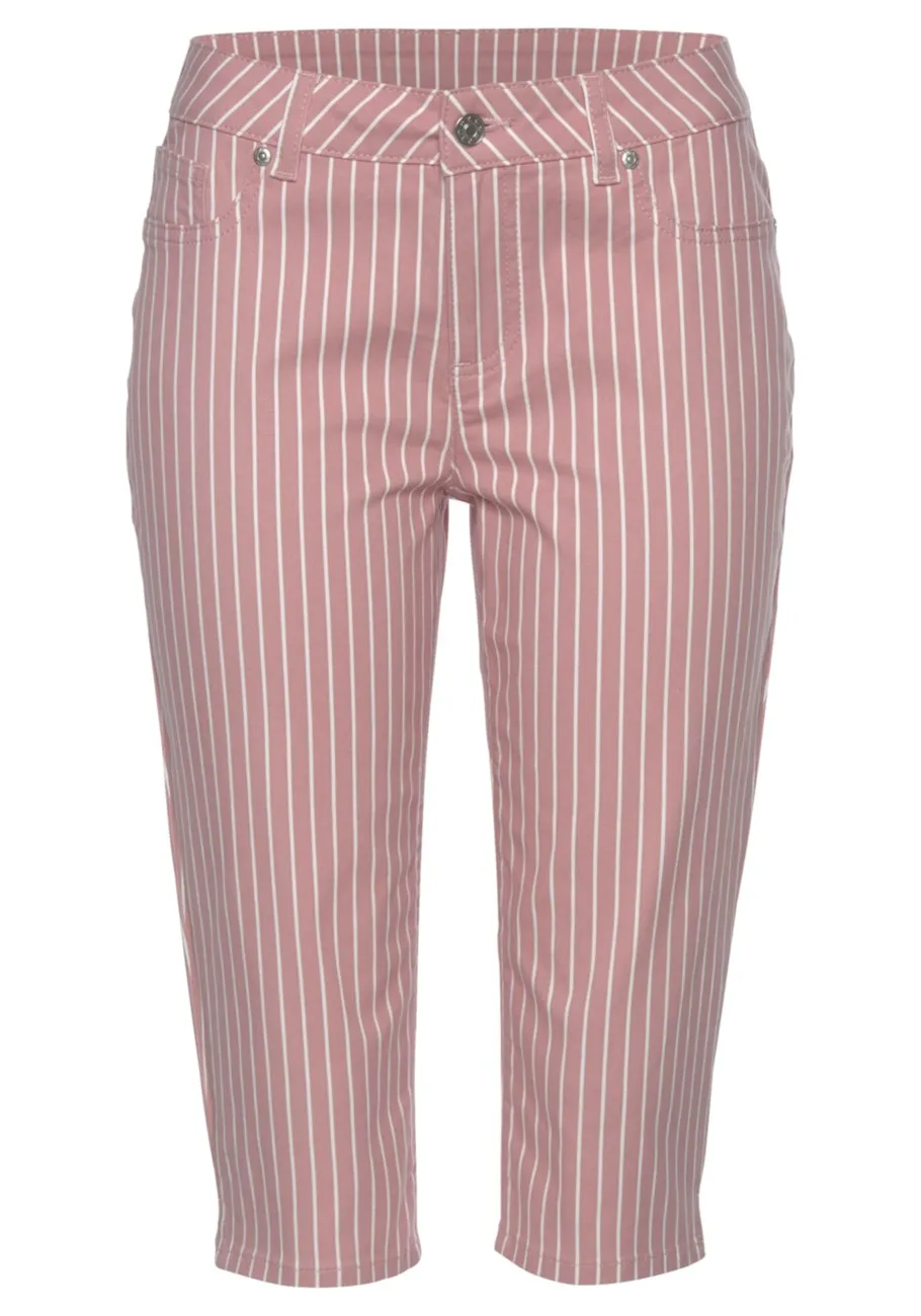 LASCANA Damen gestreifte Capri-Hose