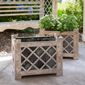 Lattice Iron Garden Planter,classic ceramic flowerpot
