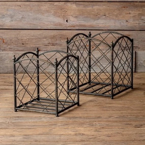 Lattice Work Metal Box Plant Keeper Set,classic ceramic flowerpot