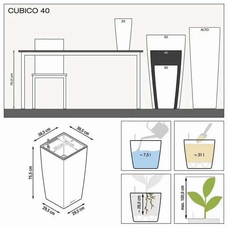 Lechuza CUBICO 40 Premium