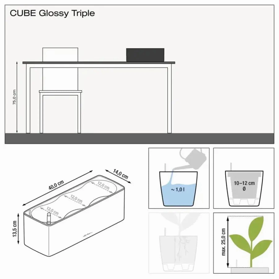 Lechuza Glossy CUBE Triple