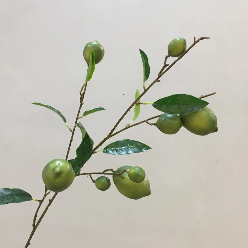 Lemon Artificial Silk Flower Fruit Spray Green LEMON002,dried artificial flower