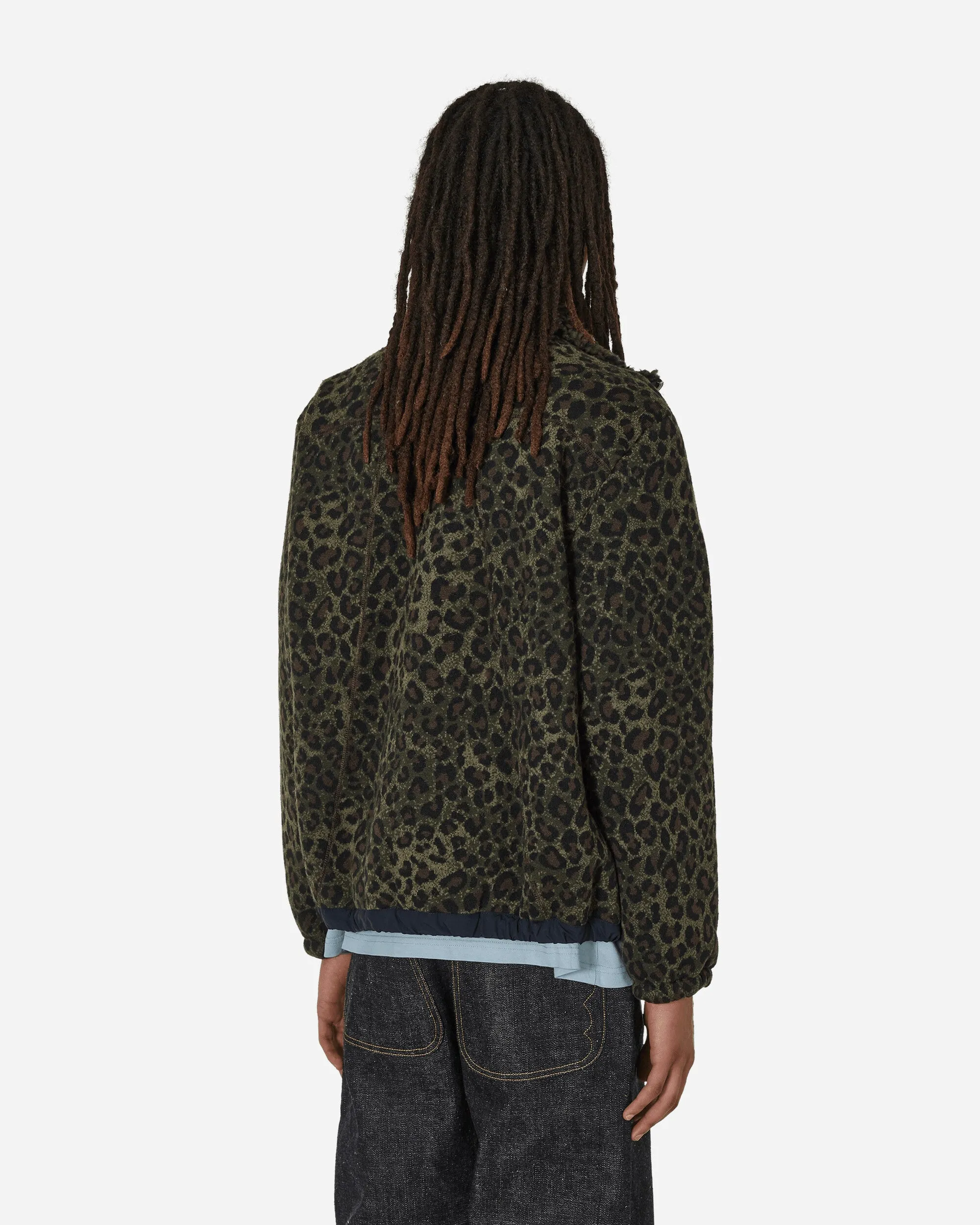 Leopard Reverse Sherpa Jacke Olive