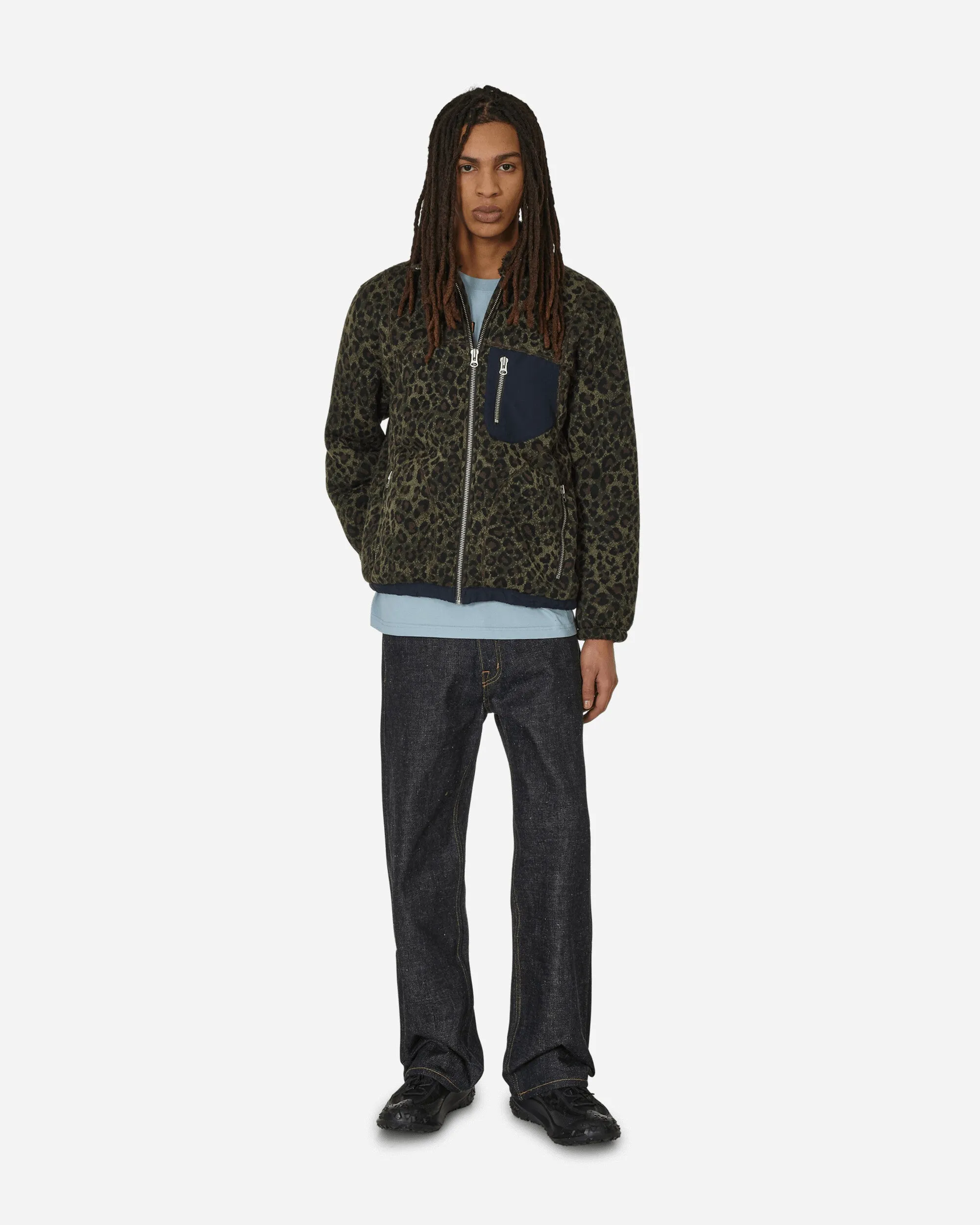Leopard Reverse Sherpa Jacke Olive