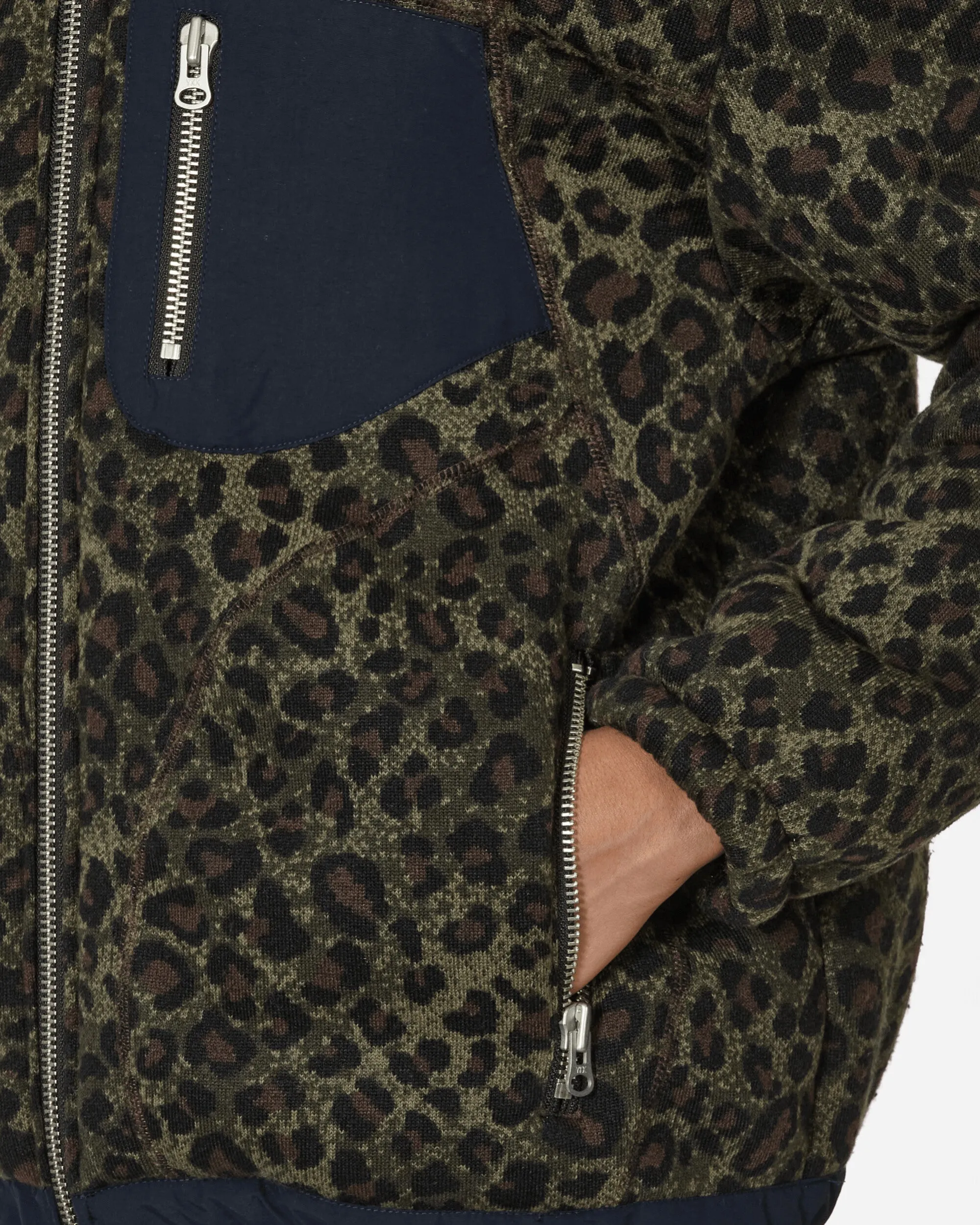 Leopard Reverse Sherpa Jacke Olive