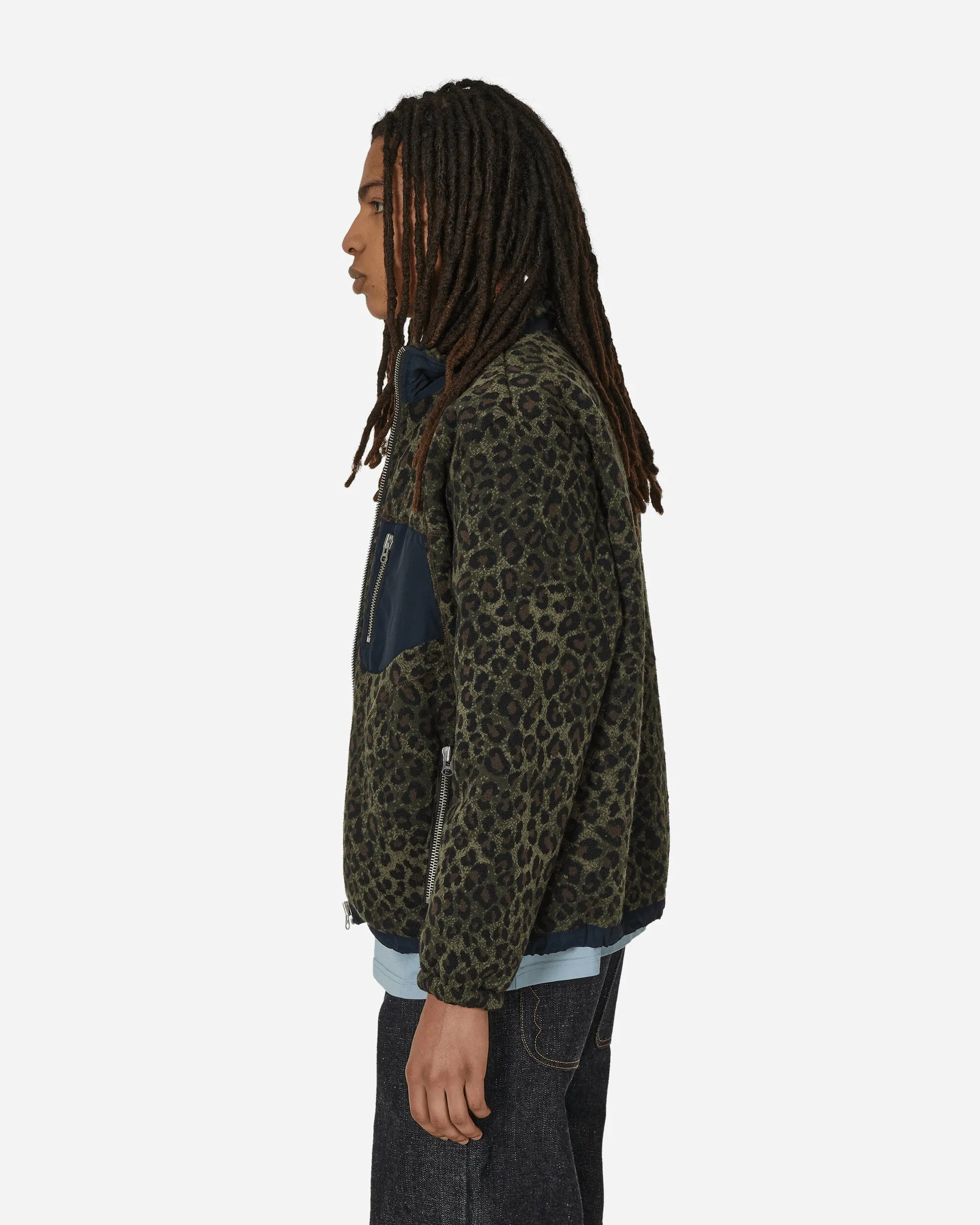 Leopard Reverse Sherpa Jacke Olive