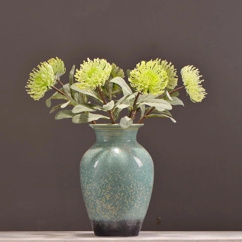 Leucospermum Artificial Silk Flower 55cm Stem Green LEUCOSPERMUM002