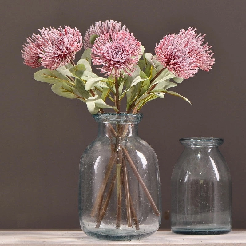 Leucospermum Artificial Silk Flower 55cm Stem Red LEUCOSPERMUM003