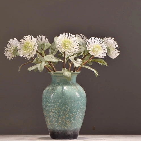 Leucospermum Artificial Silk Flower 55cm Stem White LEUCOSPERMUM008