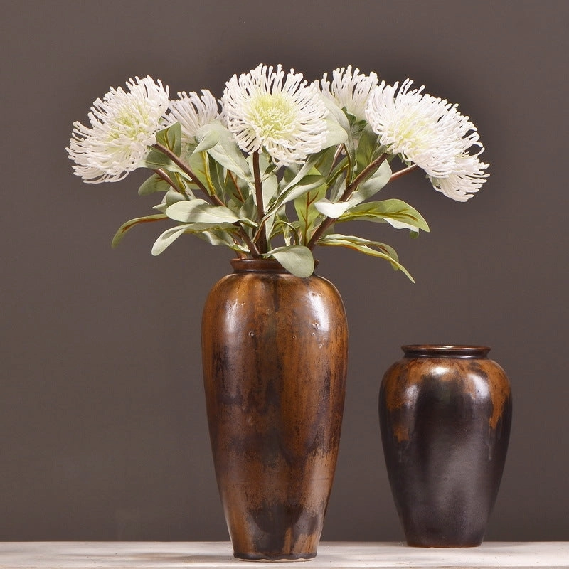Leucospermum Artificial Silk Flower 55cm Stem White LEUCOSPERMUM008