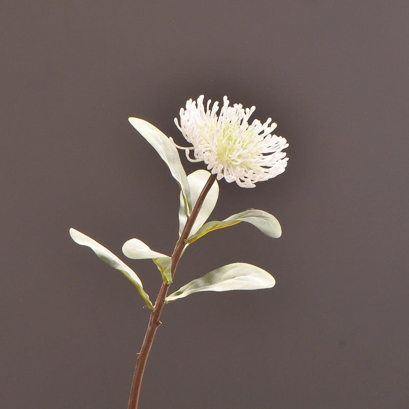 Leucospermum Artificial Silk Flower 55cm Stem White LEUCOSPERMUM008,dried artificial flower