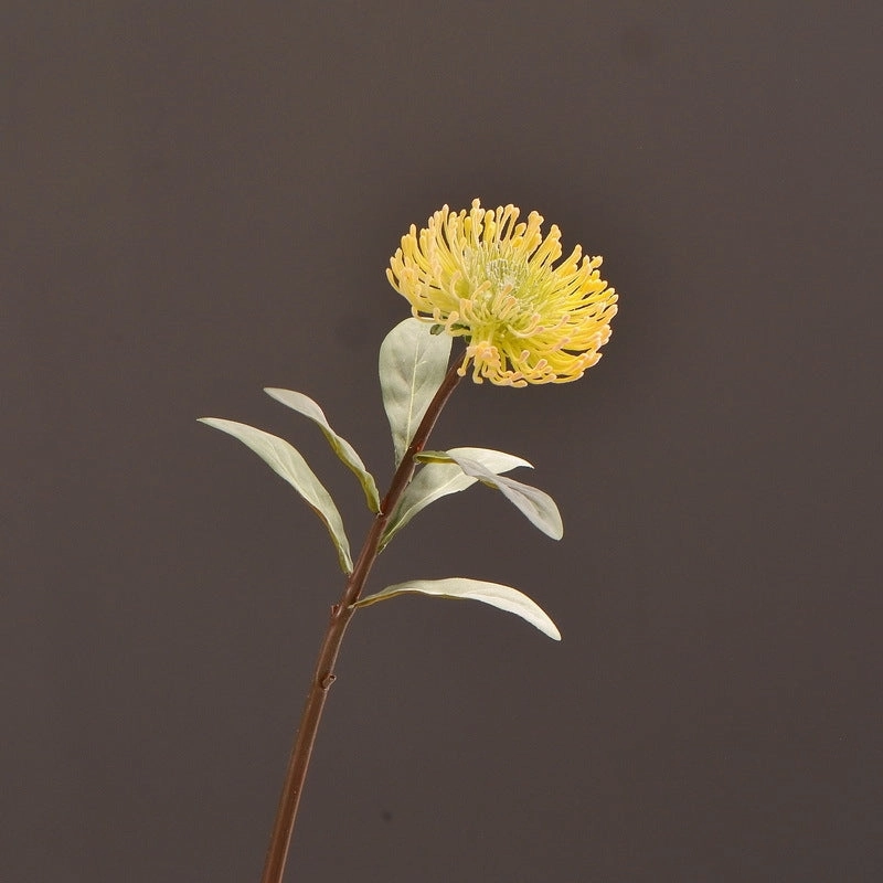 Leucospermum Artificial Silk Flower 55cm Stem Yellow LEUCOSPERMUM001