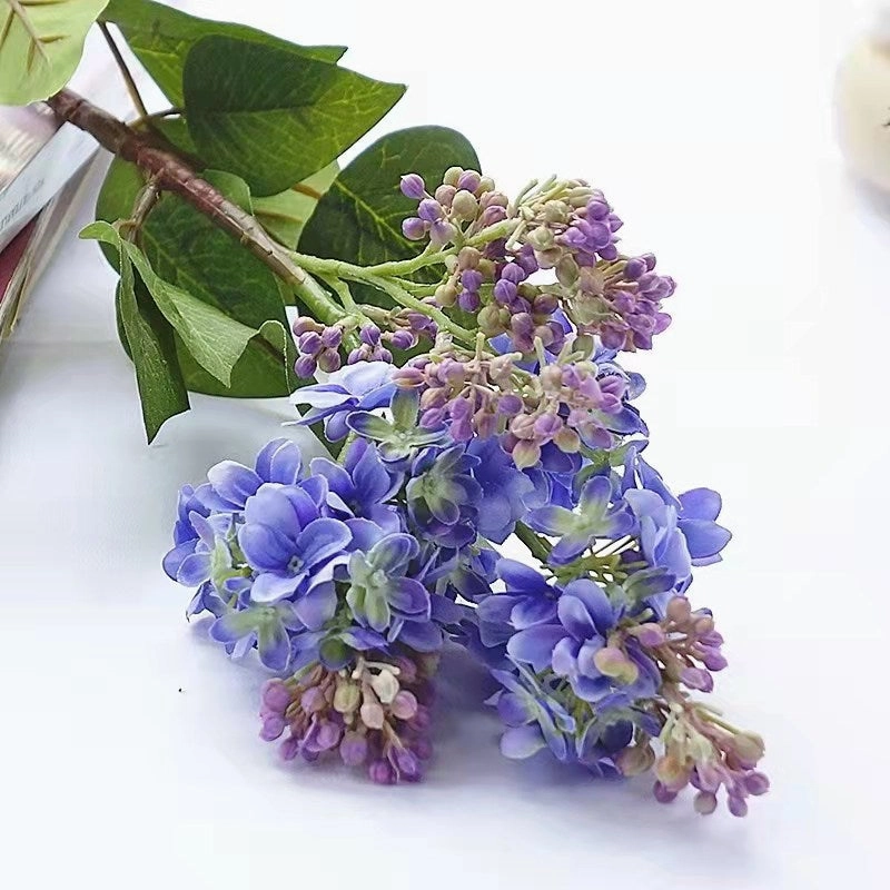 Lilac Artificial Silk Flowers 71cm Stem Blue LILAC002