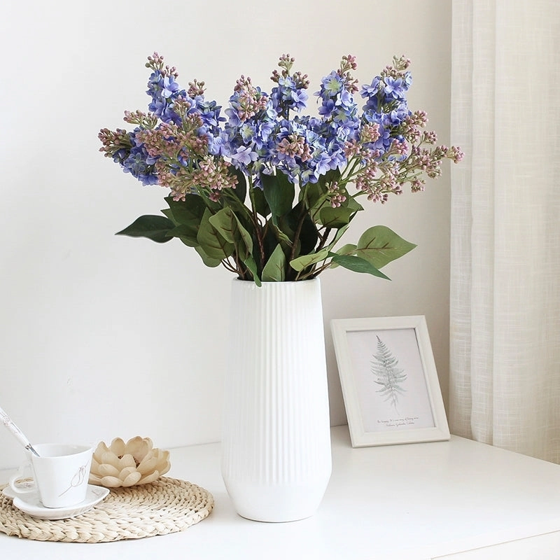 Lilac Artificial Silk Flowers 71cm Stem Blue LILAC002