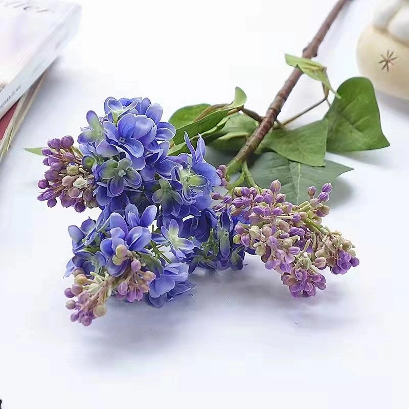 Lilac Artificial Silk Flowers 71cm Stem Blue LILAC002