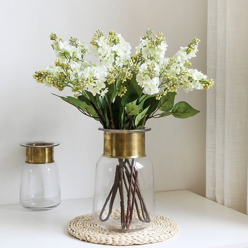 Lilac Artificial Silk Flowers 71cm Stem White LILAC003